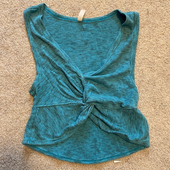 Free People FP Movement New Moon Blue Twist Workout Yoga Top Cropped Athleisure - Picture 4 of 8